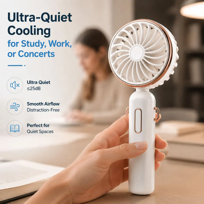Handheld Fan Foldable Portable Fan with LED Display 2000mAh Battery Operated Mini Hand Held Fan for Travel Beach Outdoor