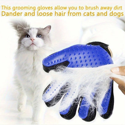 1pc  2-in-1 pet grooming glove brush, suitable for cats and dogs - hair removal gloves, with massage and grooming effects