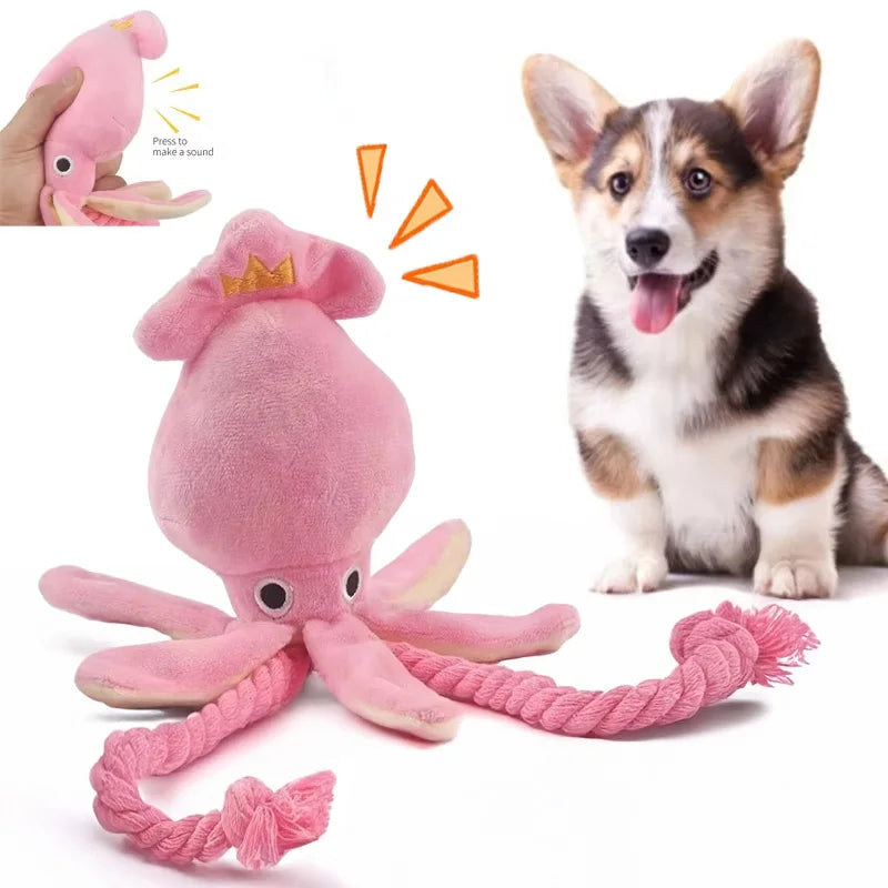 Pet Plush Toy for Small Large Dogs Cats Molar Toys Octopus Shape Interactive Cotton Rope Toy Dog AccessoriesTraining Squeaky