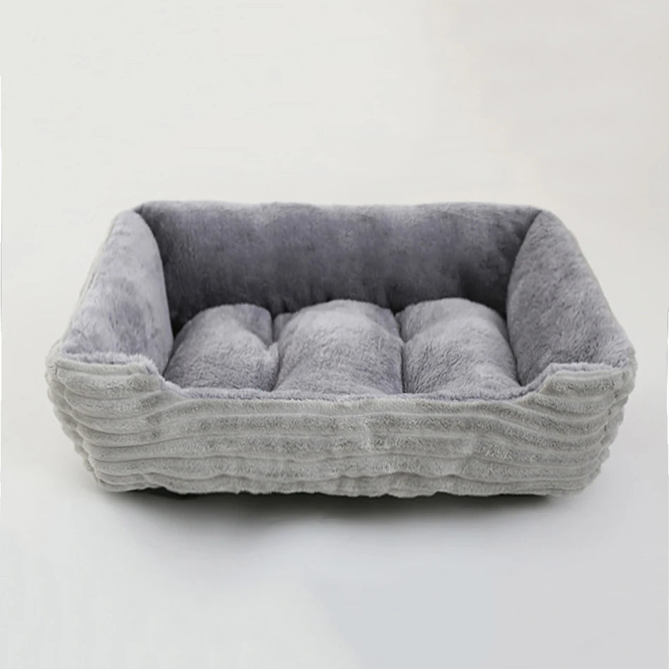 Bed for Dog Cat Pet Square Plush Kennel Medium Small Dog Sofa Bed Cushion Pet Calming Dog Bed House Pet Supplies Winter