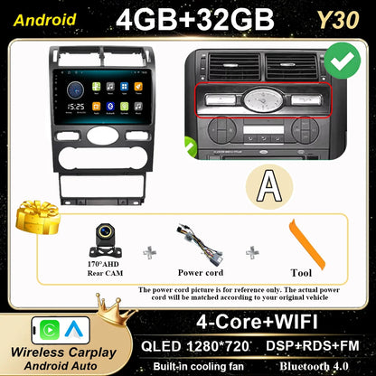 Android 16 GPS Navigation  For Ford Mondeo 2004 -2007 Auto Multimidia Video Player Carplay Head Unit Radio Stereo Car Dvd WIFI