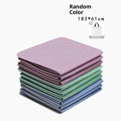 4mm Thick TPE Foldable Yoga Mat 183*61cm Easy Storage For Travel Yoga Pilates Home Exercise Floor Mat