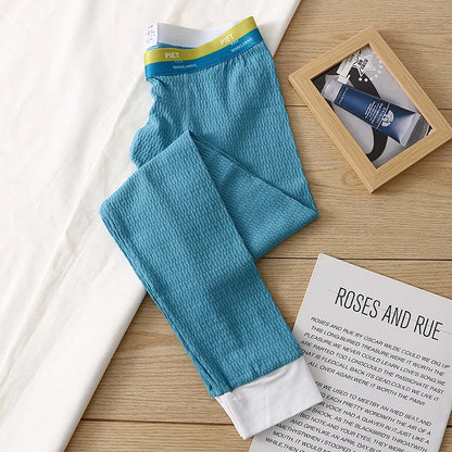 Baby Cotton Thermal Underwear Bottoms Men Winter Warm Long Johns Male Youth Student Bugle Pouch Leggings Male Slim Fit Sleepwear