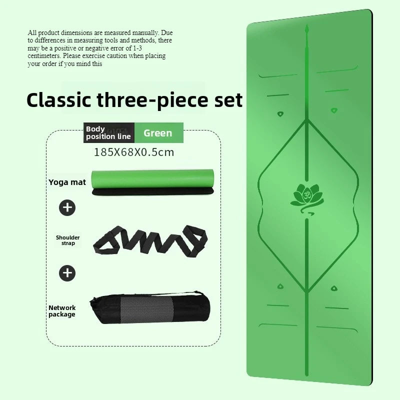 PU Rubber Non Slip Wide Thick Yoga Mat Quiet Dance Mat Home Use Beginner Fitness Yoga Mat Exercise Mat Gymnastics Mat