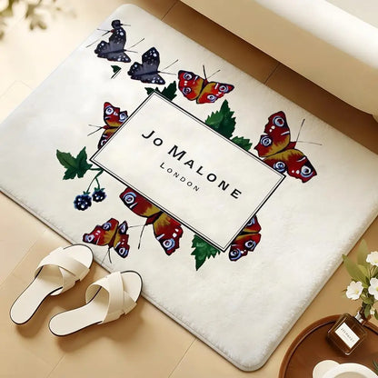 JO M-mALONE Makeup Brand Floor Mat Soft Flannel Rug Non-Slip Absorbent Mat For Bathroom Bedroom Home Decor