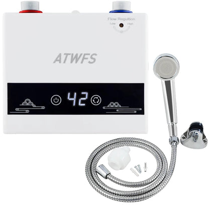 ATWFS Instant Water Heater 220V 4600W Portable Electric Heaters for Bathroom Hot Water Shower and Home Kitchen Heating