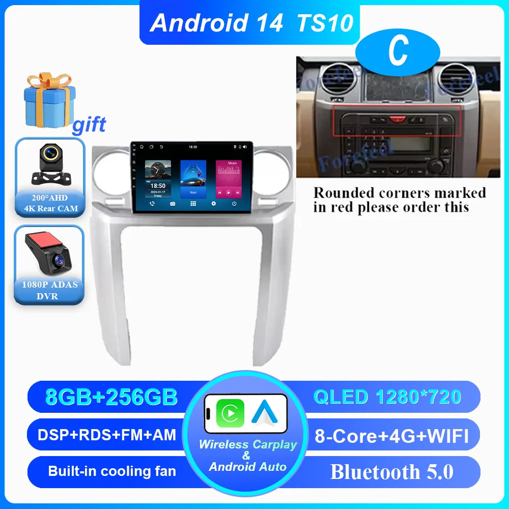 Car Android 16 GPS Navigation For Land Rover Discovery 3 2004 -2009 Auto Radio Stereo Multimidia Video Player Carplay NO 2DIN 4G