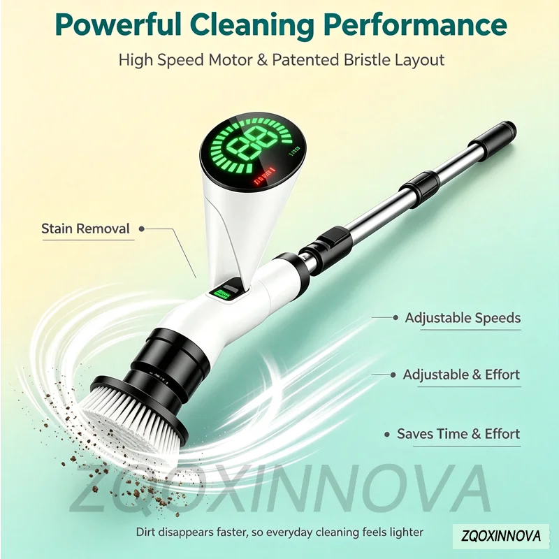 Household Cordless Multipurpose Spin Scrubber Kitchen Gadgets Hair Brushes Bathroom Broom Toilet Mops Electric Cleaning Brush