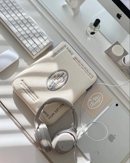 Ins Simple Letter Tablet Bag Computer Case for Ipad Pro 11 12.9 Air4 5 10th Protective Case Macbook Dell Lenovo 14 15.6'' Bag