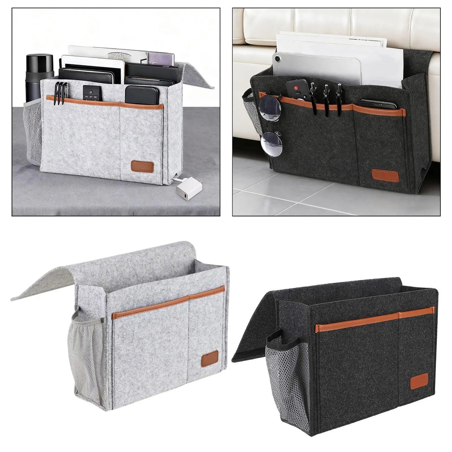 Hanging Bedside Bag, Under Mattress Storage Organizer, Bedside Pockets, Thick