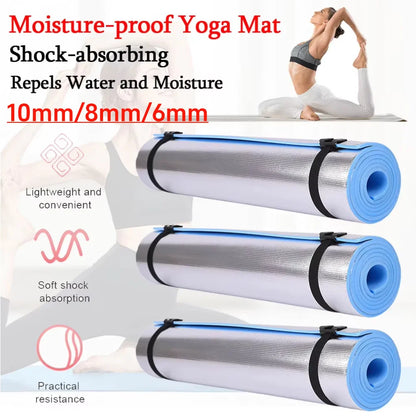 1.8mx10/8/6mm Yoga Mat Anti-skid Sports Fitness EVA Comfort Foam 6mmThick Yoga Mat for Exercise Yoga and Pilates Gymnastics Mat