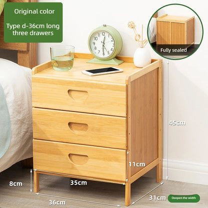 Simple solid wood bedside table, multi-layer drawer small cabinet, light luxury storage cabinet, simple bedside storage cabinet