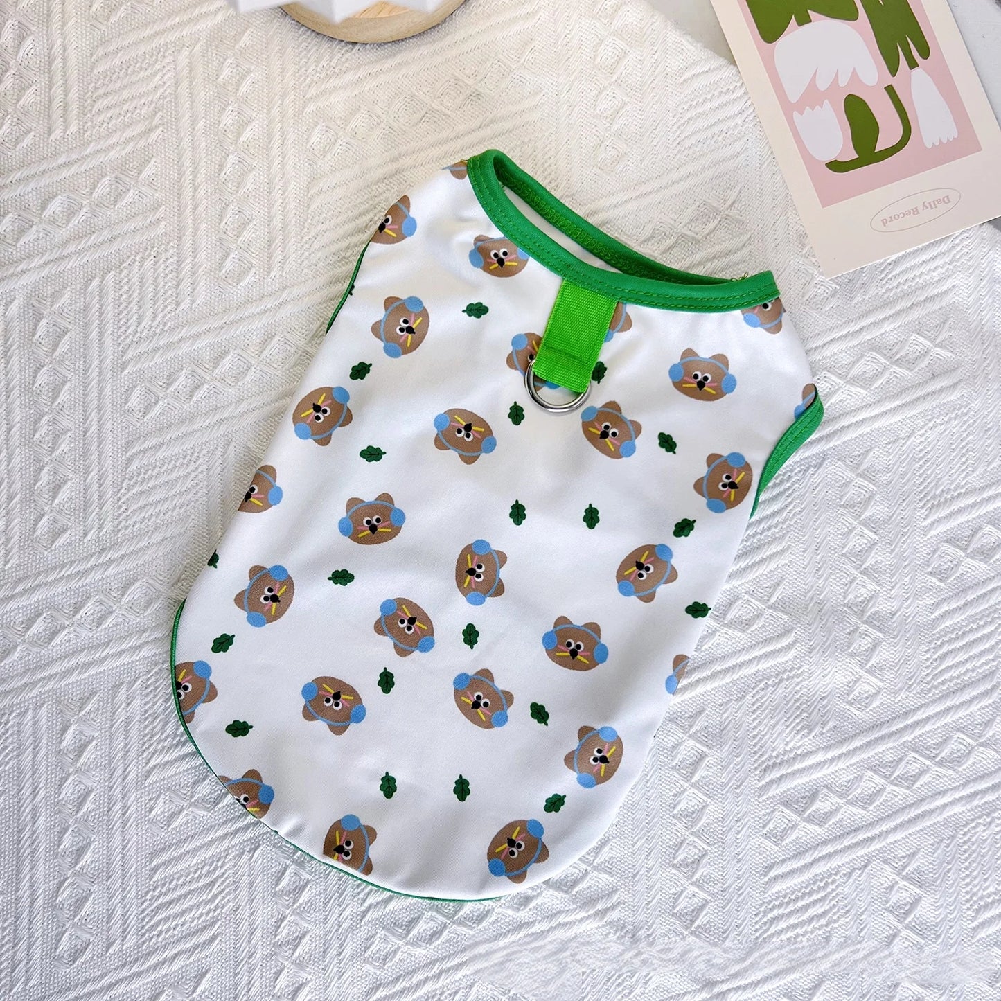 Pet Dog Clothes Puppy Summer Vest Thin Pomeranian Jumper Bear Print T-shirt Teddy Cartoon Clothing Dog Products Xs-xl