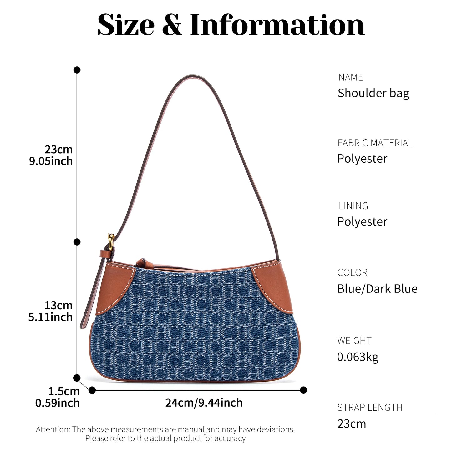 CHCH Women's Handbag 2025 Summer Cowboy Splicing Design Phone Bag Simple Commuter Underarm Bag Wallet