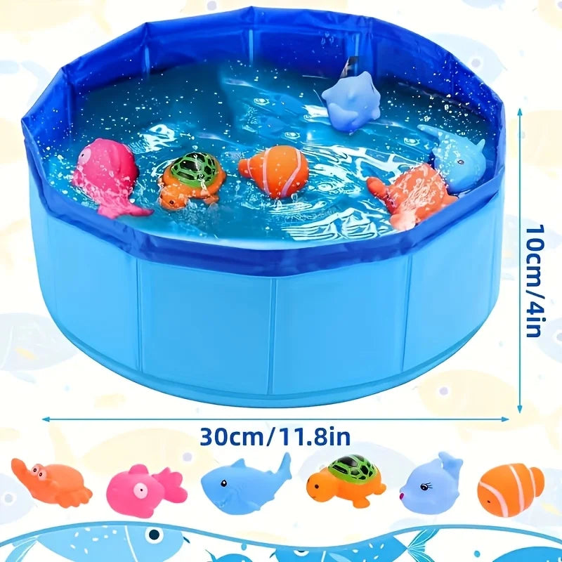 Pet Play Pool, Blue, Outdoor Leisure and Entertainment Pet Toys, Cat and Dog Water Pool, Cat Training Props