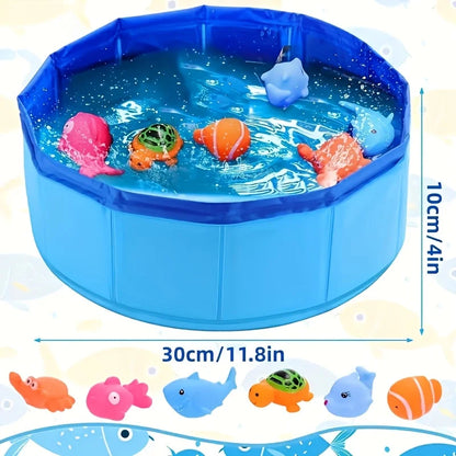 Pet Play Pool, Blue, Outdoor Leisure and Entertainment Pet Toys, Cat and Dog Water Pool, Cat Training Props