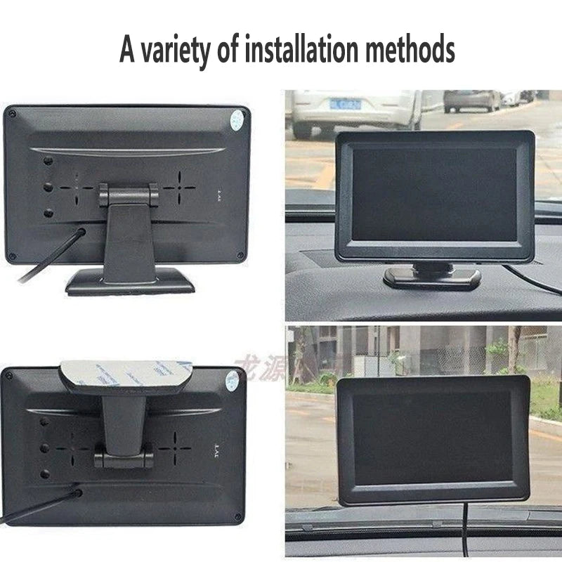 Simple installation of 4.3-inch 5-inch car monitor reversing image camera forward-looking rear-looking 12-24V universal