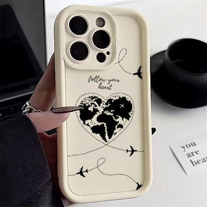Travel-nspired Airplane Route Desian Case For Xiaomi Mi 11 Lite 5G 4G 14T 14 13T 13 12T 12 Poco X6 X5 X3 F5 F6 M6 Pro Soft Cover