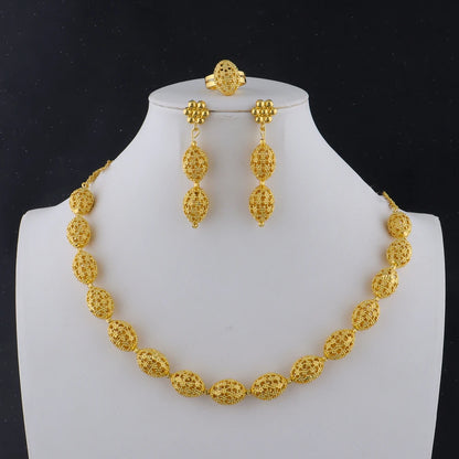 Necklace Earrings Rings Set for Women Luxury Jewelry Nigeria Bridal  Wedding Party Jewellery Set Accessories Wholesale
