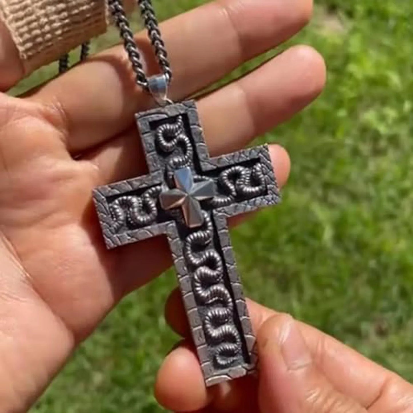 2025, Squid Necklace Set, Cross Shaped Necklace With Compartmen, Necklace With Cross Shaped Necklace Pendant Desig
