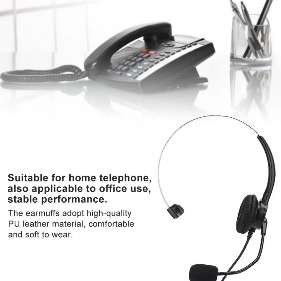 with Microphone Ear Hanging type Headset PhoneMono-ear Headset Wired Landline Phone Earbuds Headset Handle Wired Headset