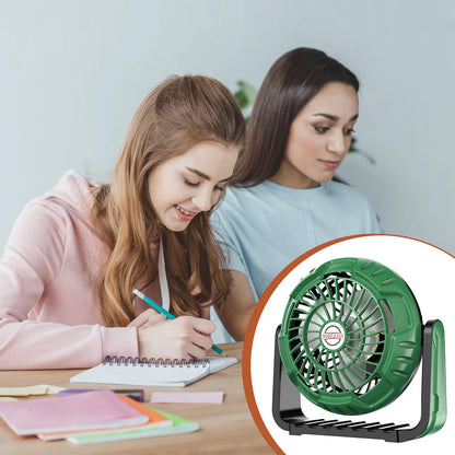 Portable Camping Fan with Integrated LED Light Perfect for Outdoor Adventures Adjustable Airflow and Bright Illumination