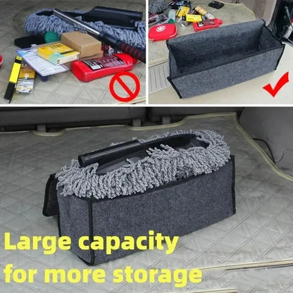 Anti-slip car trunk organizer - large capacity storage box made of soft felt material space-saving car accessory