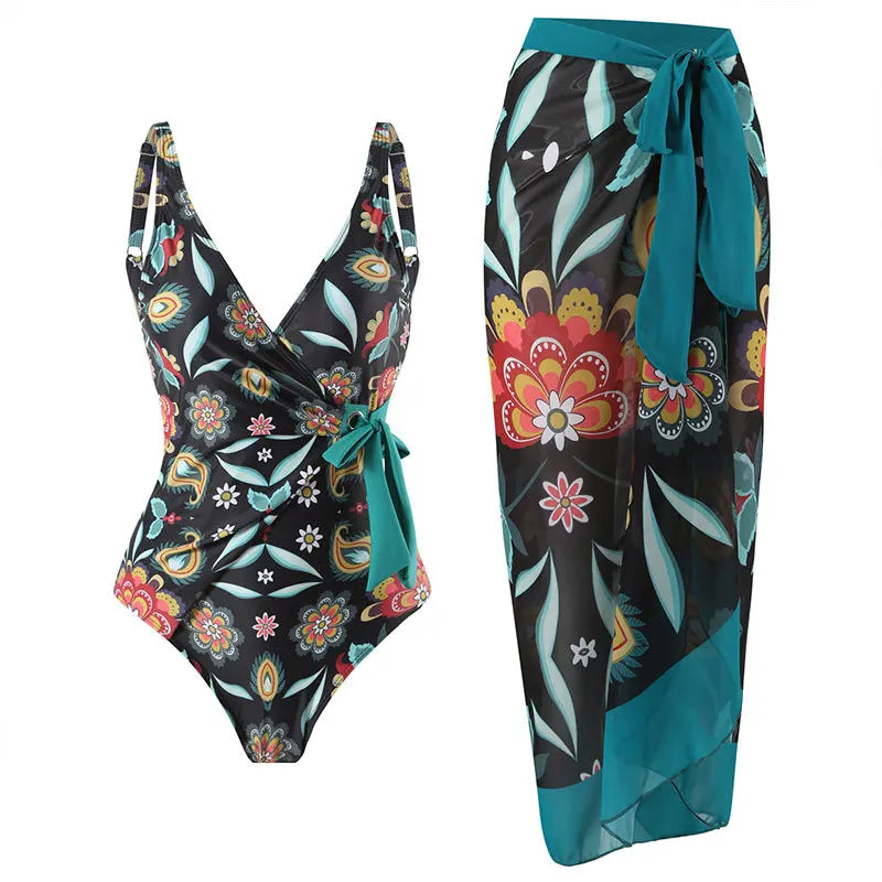 2023 New Arrival Push Up Women Bikini Set Floral Printed Ruffle Bikinis Strappy Bandage Swimwear Brazilian Biquini Bathing Suit