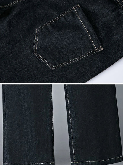 Elastic High Waist Baggy Straight Jeans Winter Warm Thicken Velvet Lined Wide Leg Denim Pants Women Casual Vintage Vaqueros New