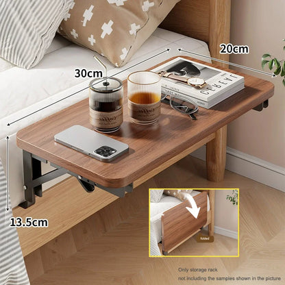 New Foldable Collapsible Organizer Attachable Bedside Shelf Table Under Bed Mat Dorm Bunk Bed Storage for College Space Save
