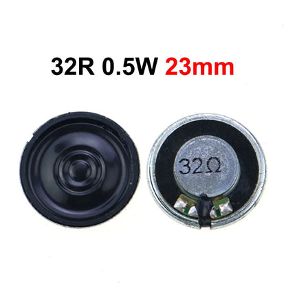 1PCS 0.2W 0.5W 1W 2W 4R 8R 32R 8 Ohm Ultra-thin Horn Speaker Diameter 23mm 29mm 30mm 36mm 40mm 45mm 50mm 56mm 57mm Loudspeaker