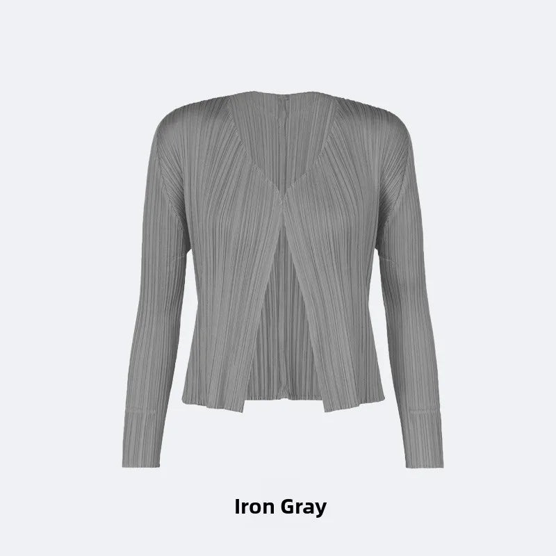 Slimming Woven ort Coat Jaet Women's Faion Spring Autumn Thin Design Sense Folded Cardigan Outerwear Sli Outer Layer