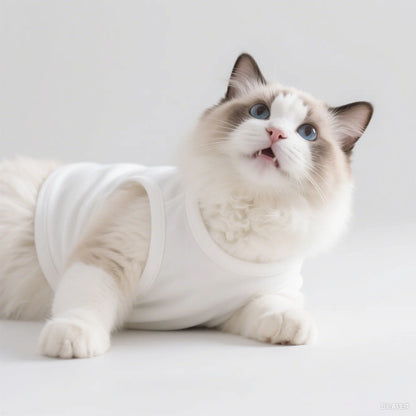 1 Pc Pet Vest, Text Print Summer Breathable Cat Clothing, Siamese, Ragdoll Silver Tabby vest