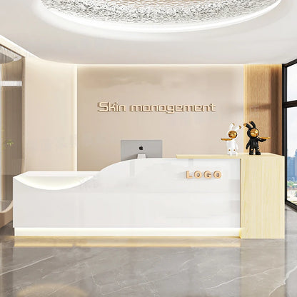 Customized Equipment Reception Desk Beauty Simple Creative Aesthetic Reception Desks Trendy Luxury Mostrador Office Furniture