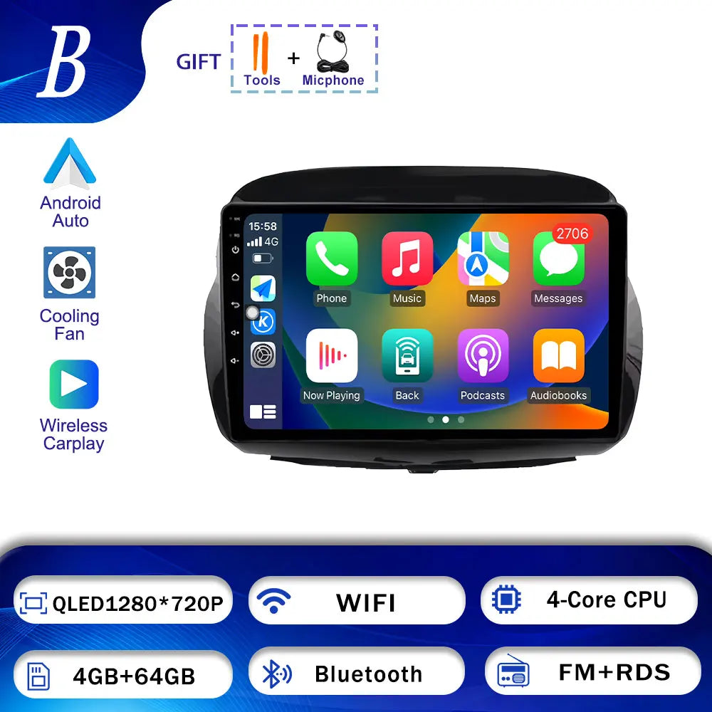 GPS Navigation Android 15 For Honda Edix FRV 2004-2009 BT Carplay Car Radio Multimedia  Head Unit WIFI Video Player 4G DSP Audio