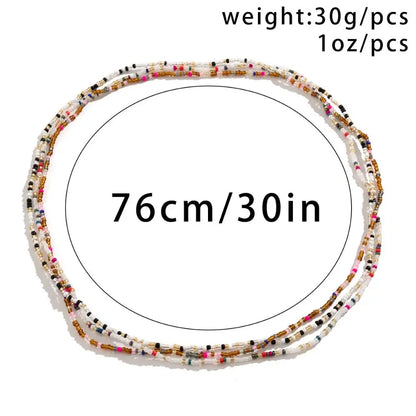 Body Jewelry Rice Bead Waist Chain Colorful Bohemian Style Belly Chain Ethnic Style Bikinis Jewelry Body Chain Jewelry