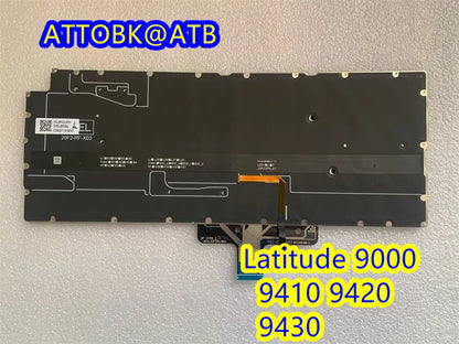 English/UK/French/Spanish Laptop Keyboard For DELL Latitude 9000 9410 9420 9430 Backlit