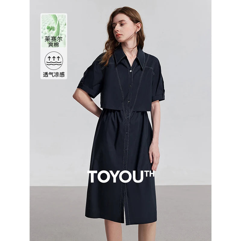 TOYOUTH Women Dress 2025 Summer New Elegant Dress 8529028