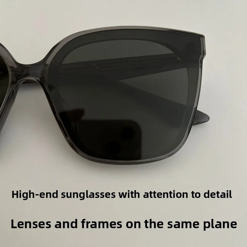 GAMBLE MONSHER Driving Sunglasses Women's UV Protection Large Small Faces Sunscreen Fashionable round Frame Glasses
