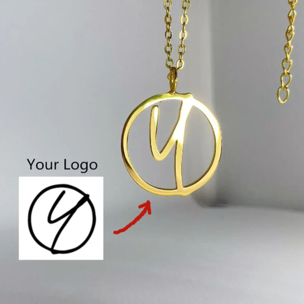 Personalized necklace, logo necklace, any logo/shape/icon/patterned necklace, custom logo necklace, company logo design