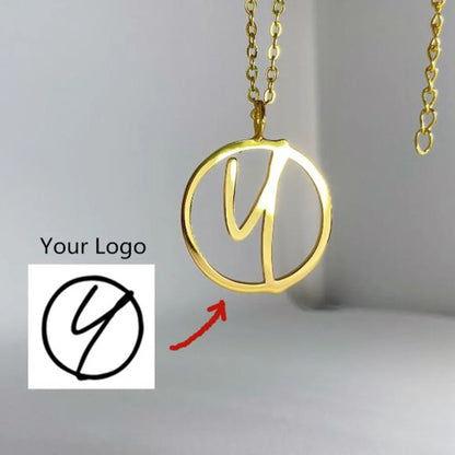 Personalized necklace, logo necklace, any logo/shape/icon/patterned necklace, custom logo necklace, company logo design