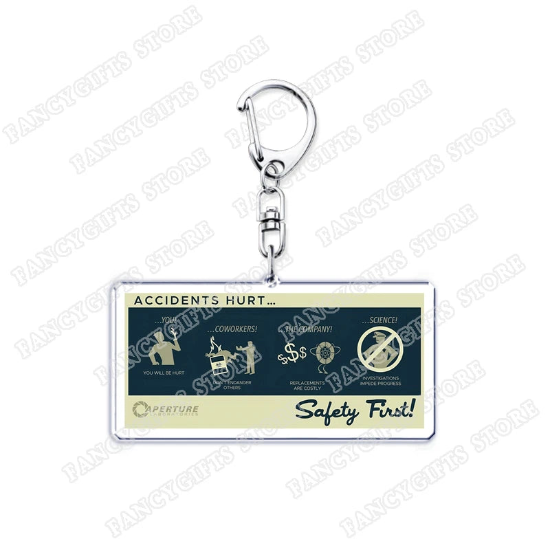 Popular Video Game Keychains for Accessories Bag Glados Aperture Laboratories Science Keyrings Jewelry Gamer Fans Gaming Gifts