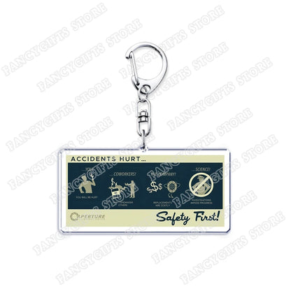 Popular Video Game Keychains for Accessories Bag Glados Aperture Laboratories Science Keyrings Jewelry Gamer Fans Gaming Gifts
