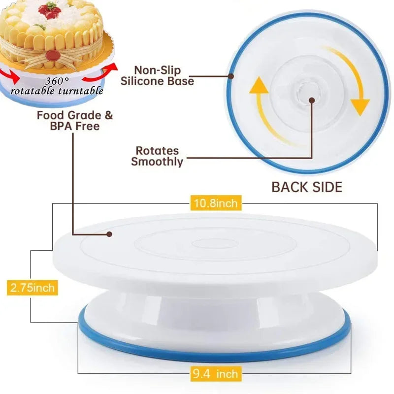 Cake Decorating Tools Kit Piping Tips Pastry Icing Bags Nozzles Cream Scrapers Turntable Baking Supplies кухонные принадлености