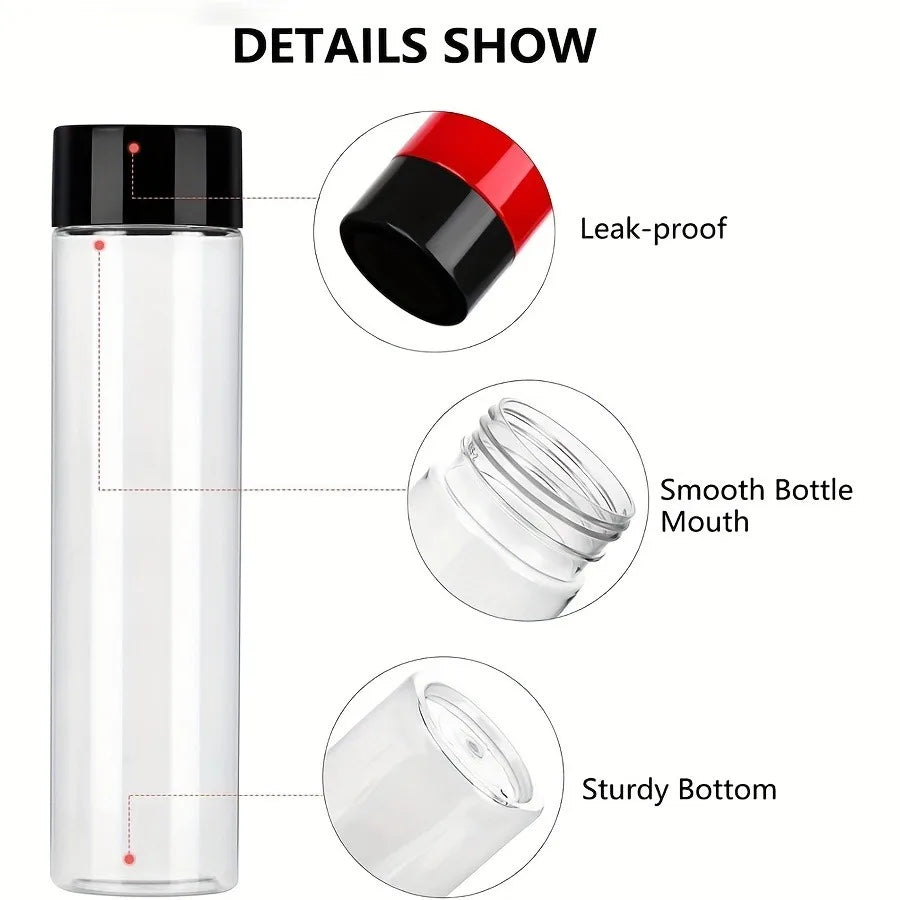 6pcs Plastic Bottles, 400ml Clear PET  Bottles With Lids, Milk And Other Beverage,Restaurant  Camping PartyDrinkware Accessories