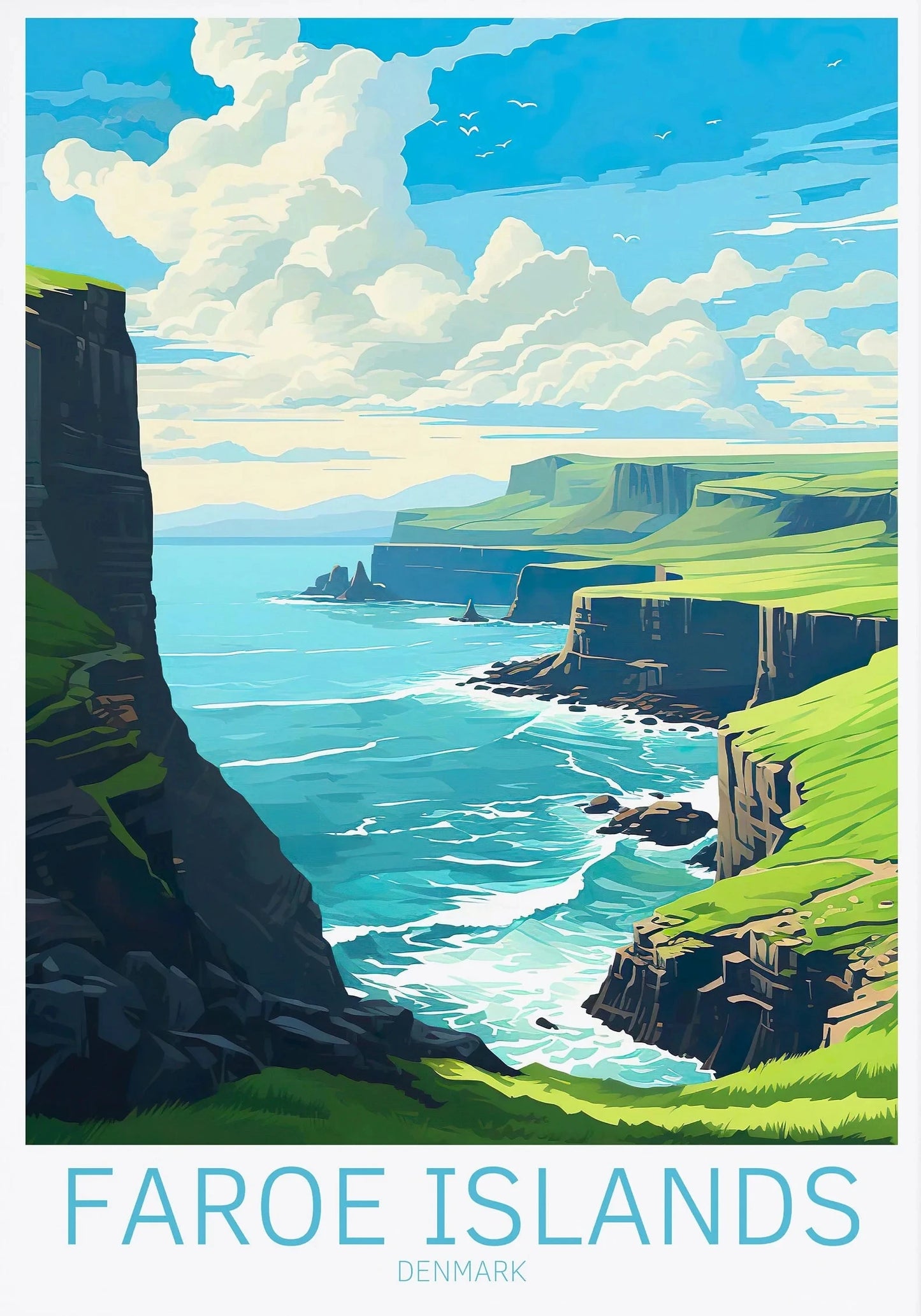 Denmark Portugal Holland Travel Poster Copenhagen Madeira Porto Canvas Painting Wall Art HD Picture for Living Room Home Decor
