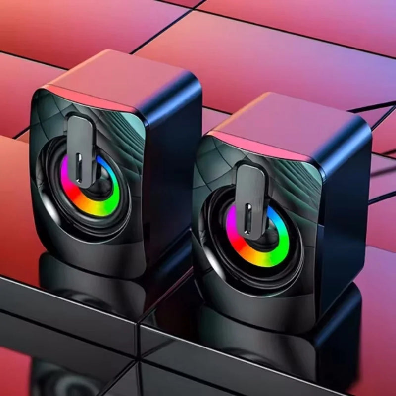 Computer Speakers PC Sound Box HIFI Stereo Microphone with LED Light for Desktop Computer Surround Music RGB Gaming Speakers