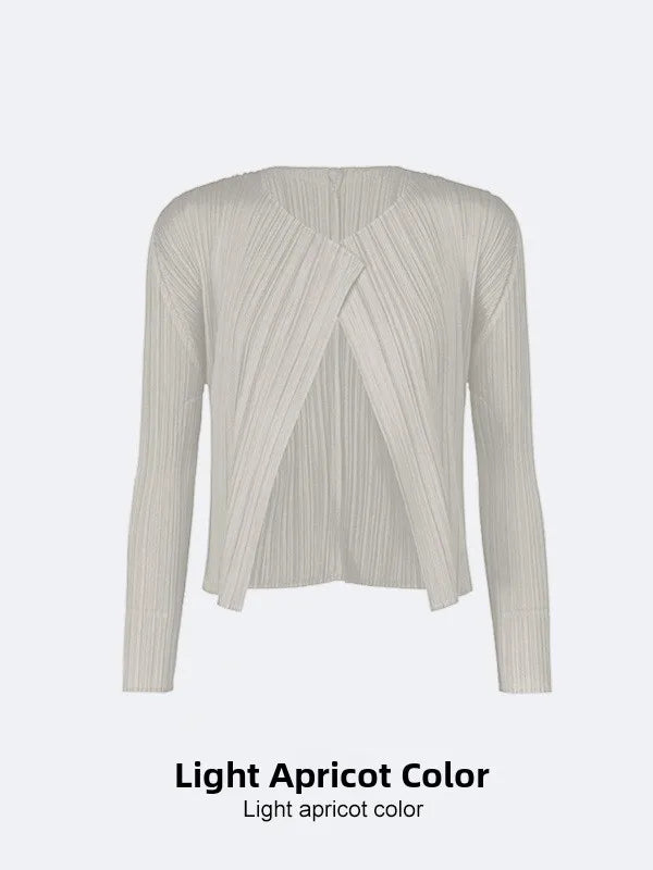 Slimming Woven ort Coat Jaet Women's Faion Spring Autumn Thin Design Sense Folded Cardigan Outerwear Sli Outer Layer