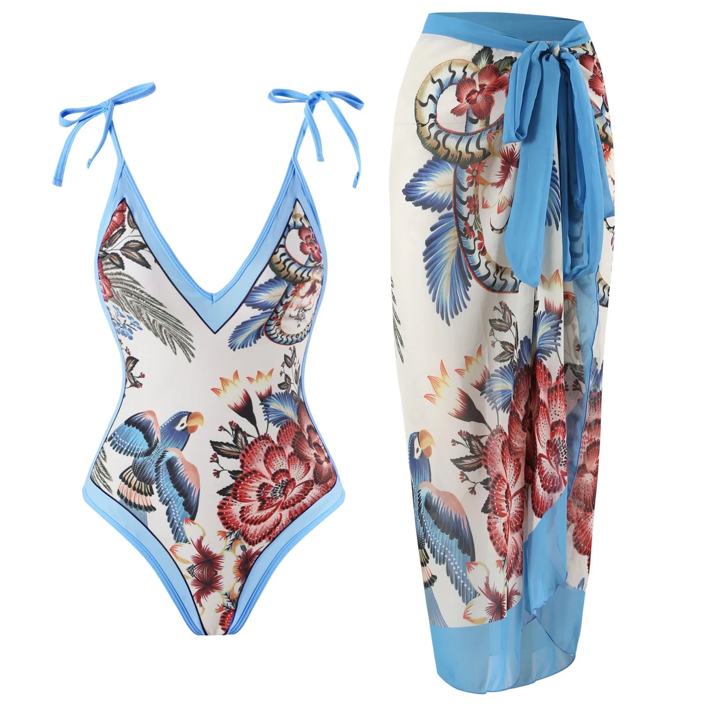 2023 New Arrival Push Up Women Bikini Set Floral Printed Ruffle Bikinis Strappy Bandage Swimwear Brazilian Biquini Bathing Suit