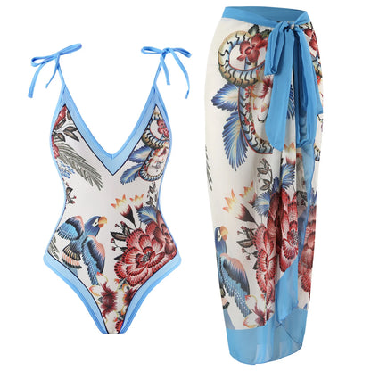 2023 New Arrival Push Up Women Bikini Set Floral Printed Ruffle Bikinis Strappy Bandage Swimwear Brazilian Biquini Bathing Suit